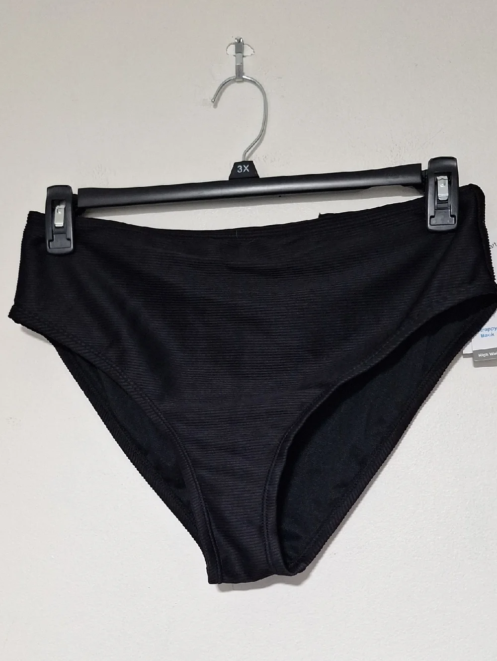 Time and Tru Black High-Waist Bikini Bottoms